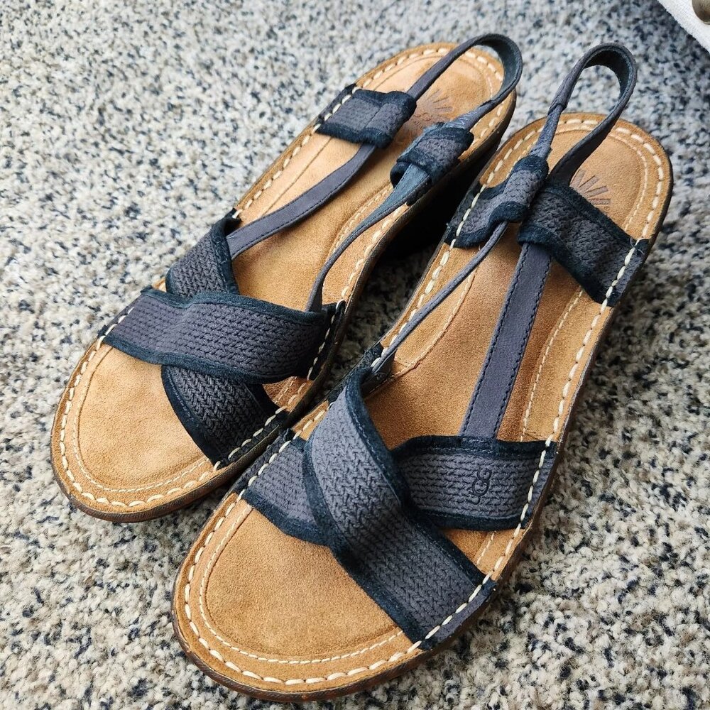 UGG Mayley black Wedge Sandals Women's 9 rubber sole